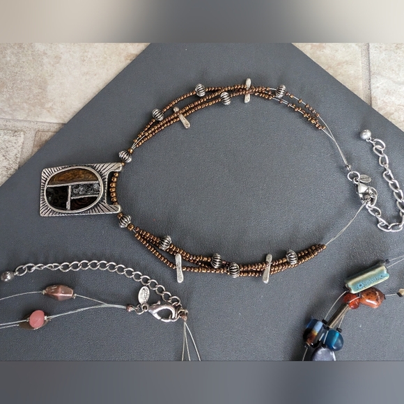 Chico's Necklace Bundle of 3, Enamel, Ceramic, Glass - Picture 3 of 14